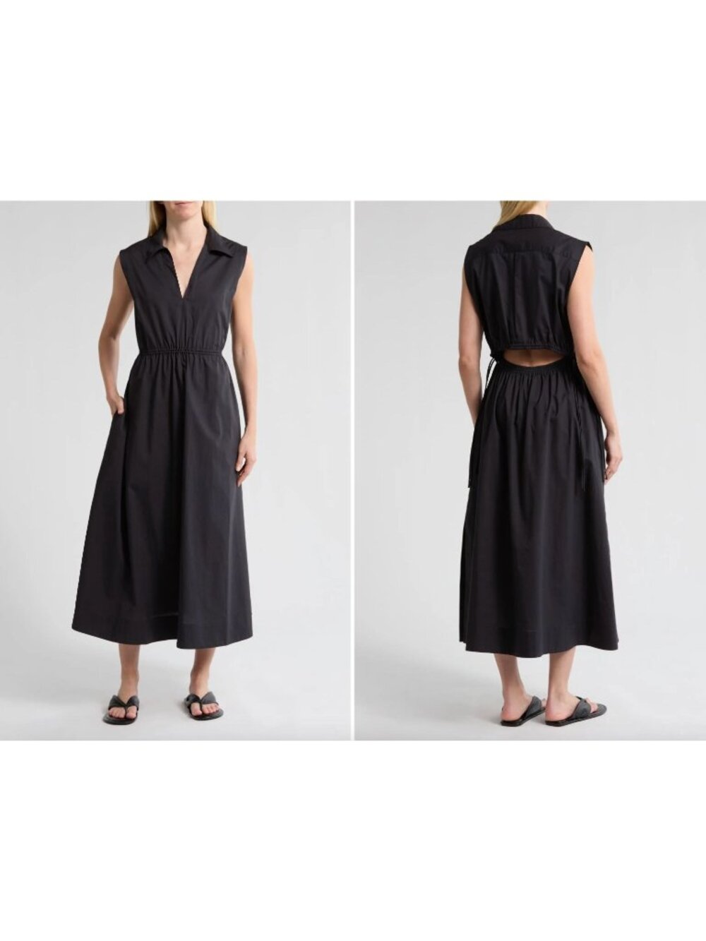 Rag & Bone Joan Sleeveless Poplin A-Line Dress XXS Navy